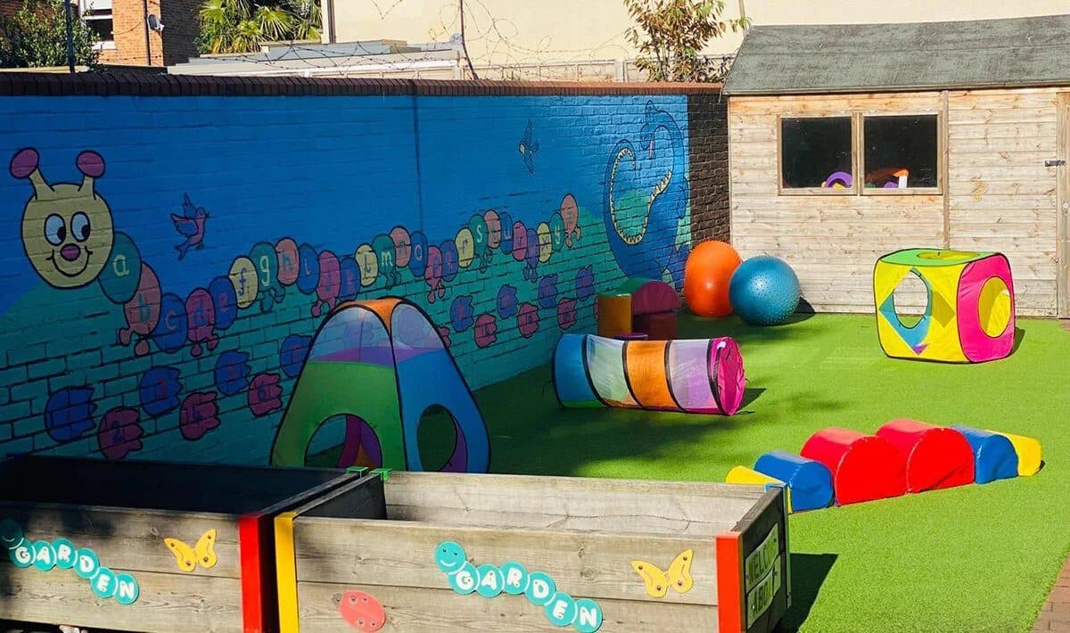 Blooming Years Nursery Wimbledon - colourful outdoor play area